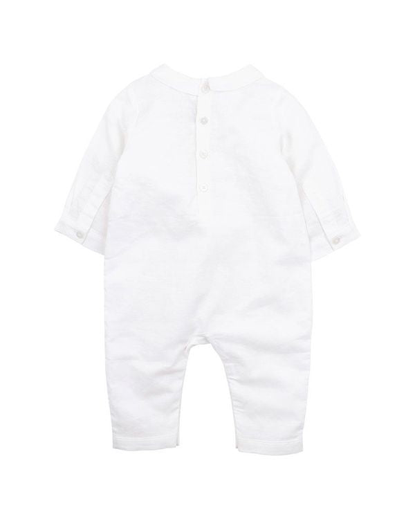 Bebe Oliver Linen Blend Romper - Ivory