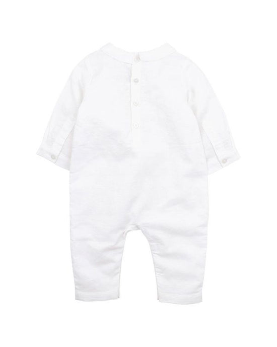 Bebe Oliver Linen Blend Romper - Ivory