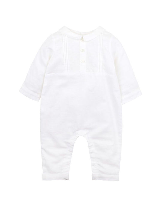 Bebe Oliver Linen Blend Romper - Ivory