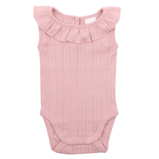 Bebe Pointelle Sleeveless Bodysuit - Dusky Pink