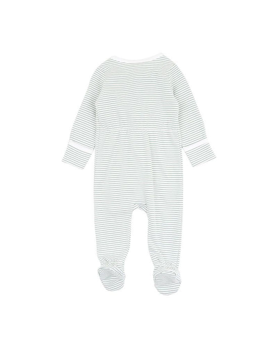 Bebe Toby LS Hedgehog Onesie - Sage Stripe