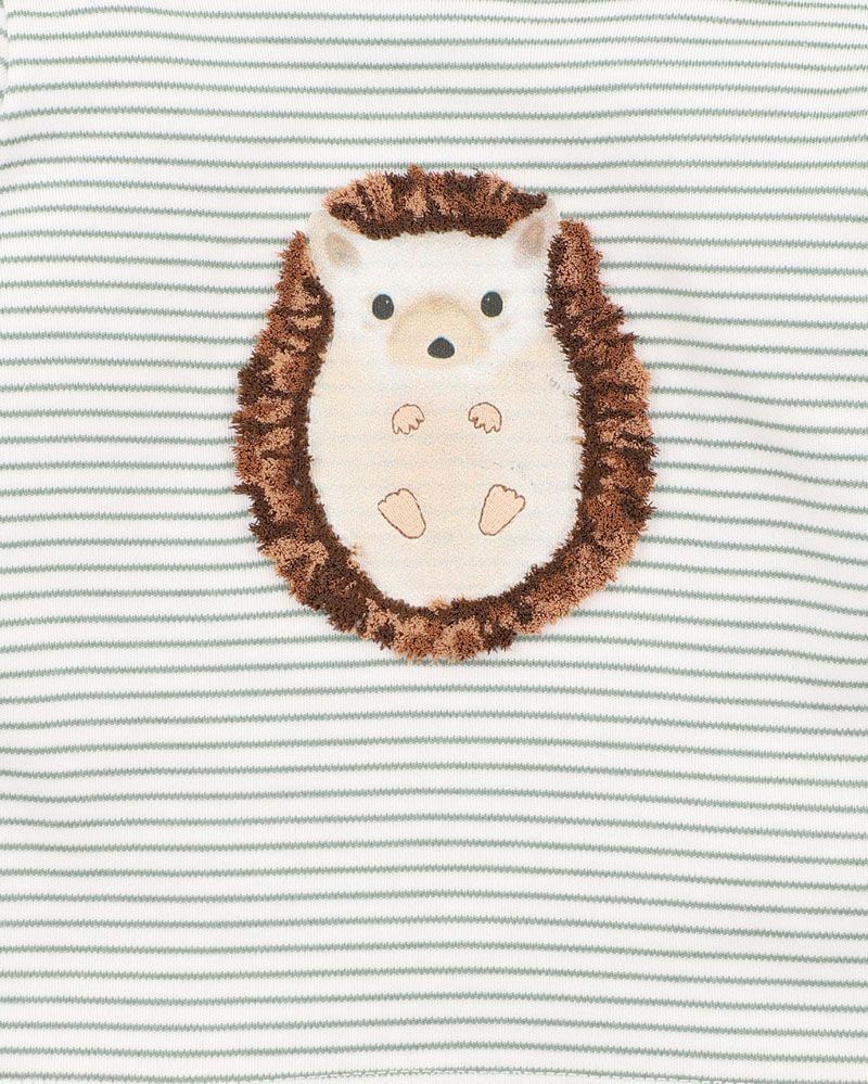 Bebe Toby Hedgehog Tee - Sage Stripe