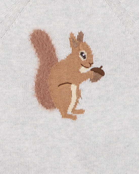 Bebe Toby Squirrel Knitted Romper - Pebble Marle