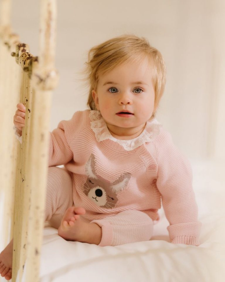 Bebe Ciara Bunny Knitted Jumper Soft Pink