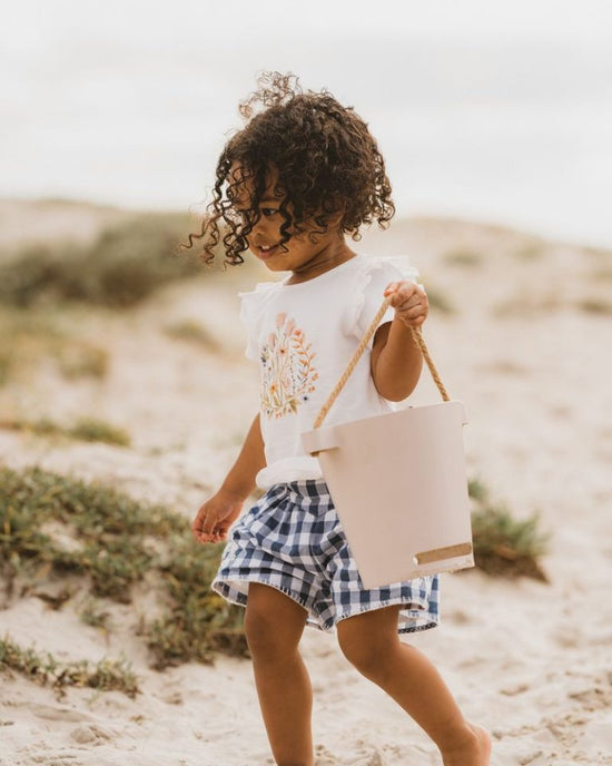 Bebe Hallie Embroidered Short - Blue Check