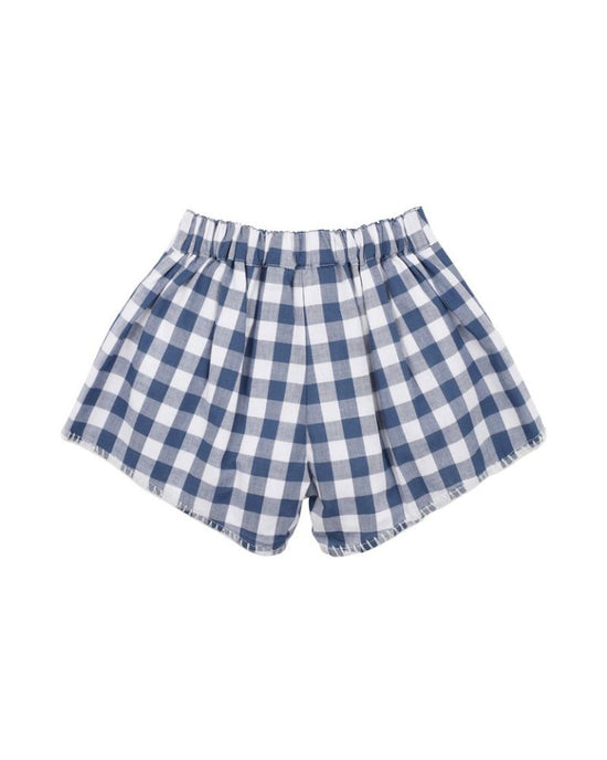 Bebe Hallie Embroidered Short - Blue Check