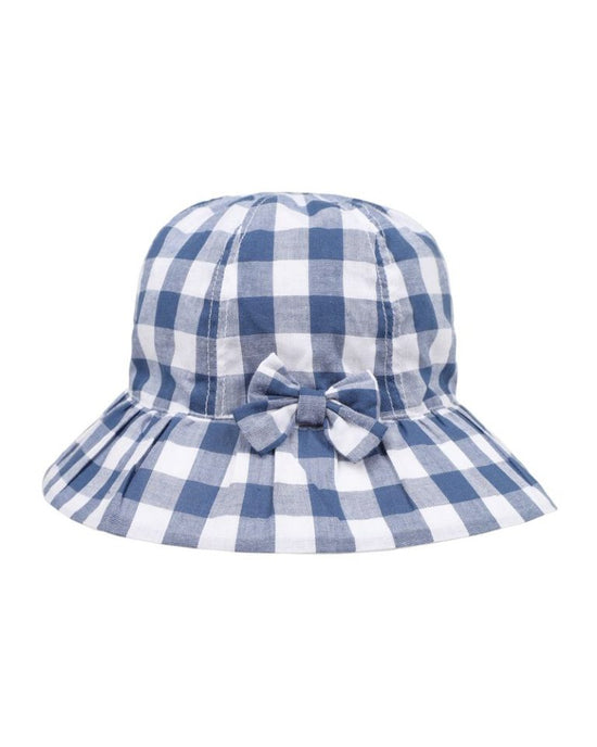 Bebe Hallie Sun Hat - Blue Check