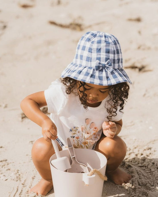 Bebe Hallie Sun Hat - Blue Check