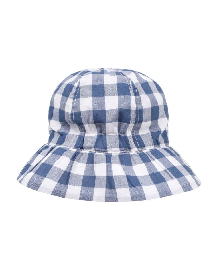 Bebe Hallie Sun Hat - Blue Check