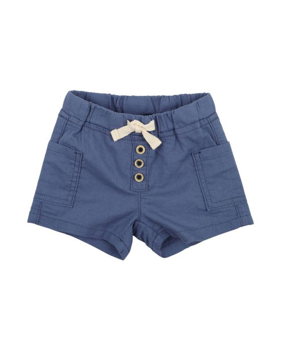 Bebe Kai Button Front Shorts - Mid Blue