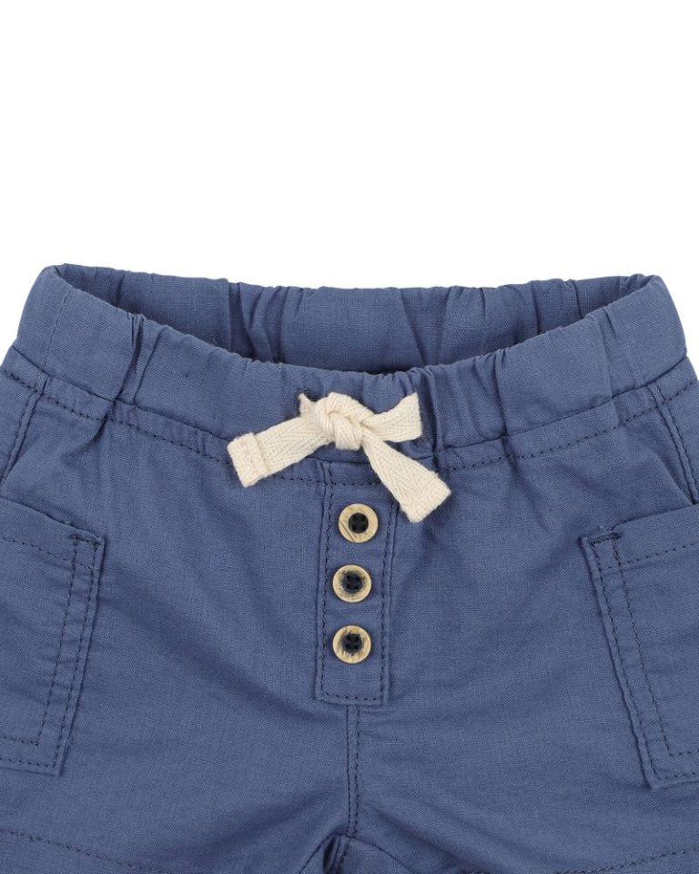 Bebe Kai Button Front Shorts - Mid Blue