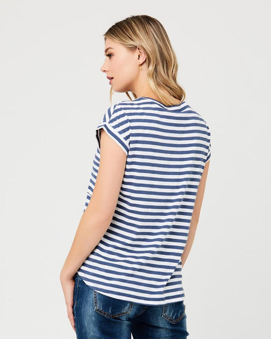 Ripe Lionel Nursing Tee - Washed Indigo/White