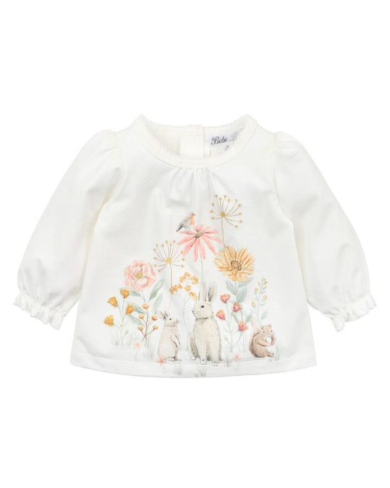 Bebe Olive Scene Tee Cloud