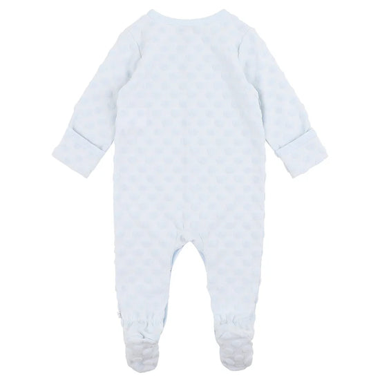 Bebe Spot Layette LS Romper - Blue