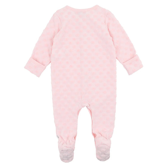 Bebe Spot Layette LS Romper - Pink