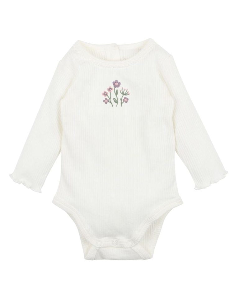 Bebe Thea Embroidered Bodysuit - Cloud