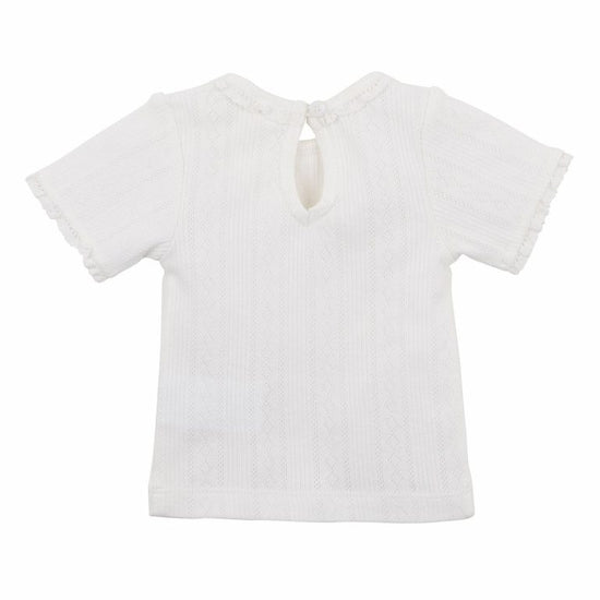 Bebe Pointelle SS Tee - Cloud