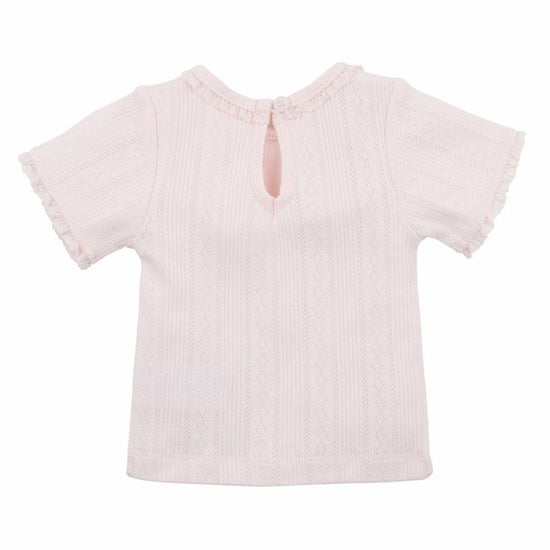 Bebe Pointelle Short Sleeve Tee – Pink