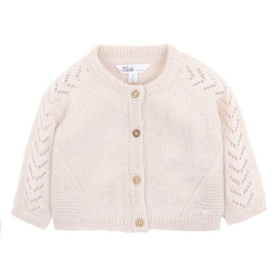 Bebe Wool Blend Knit Cardigan - Oat