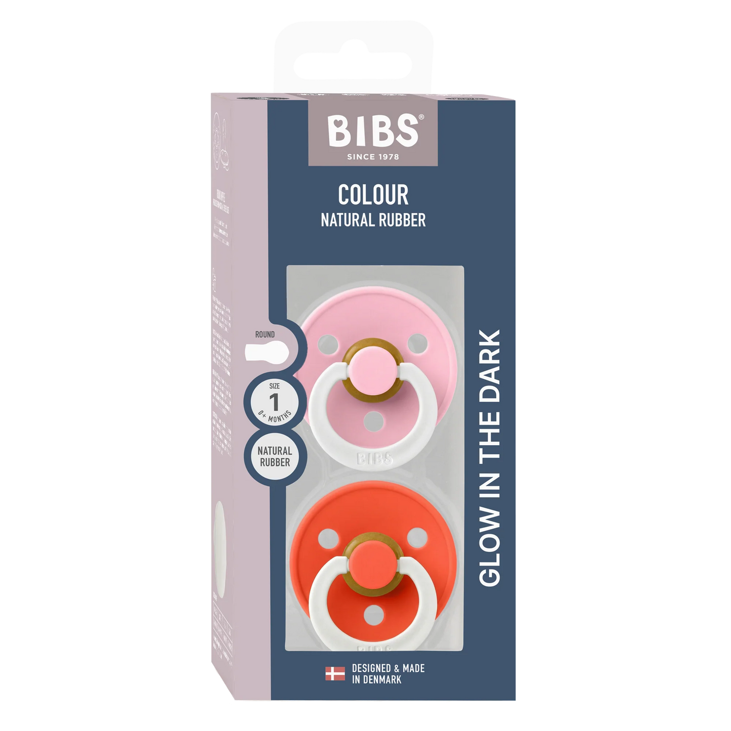 Bibs Colour Round Night Glow - Baby Pink/Tango