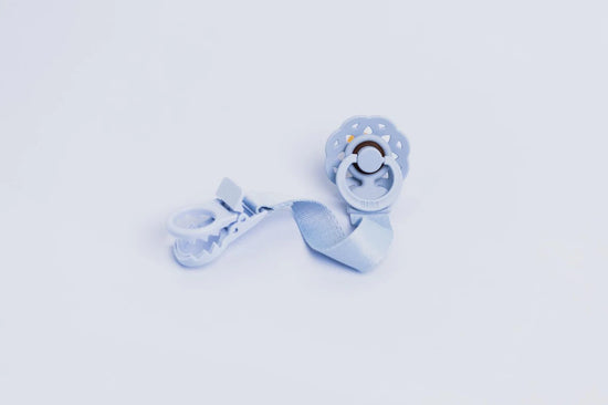 Bibs Pacifier Clip Loop - Dusty Blue