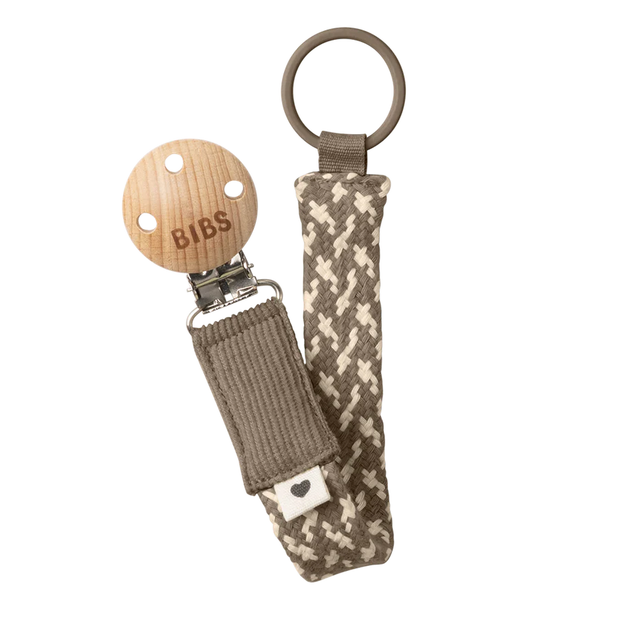 Bibs Pacifier Clip - Dark Oak/Vanilla