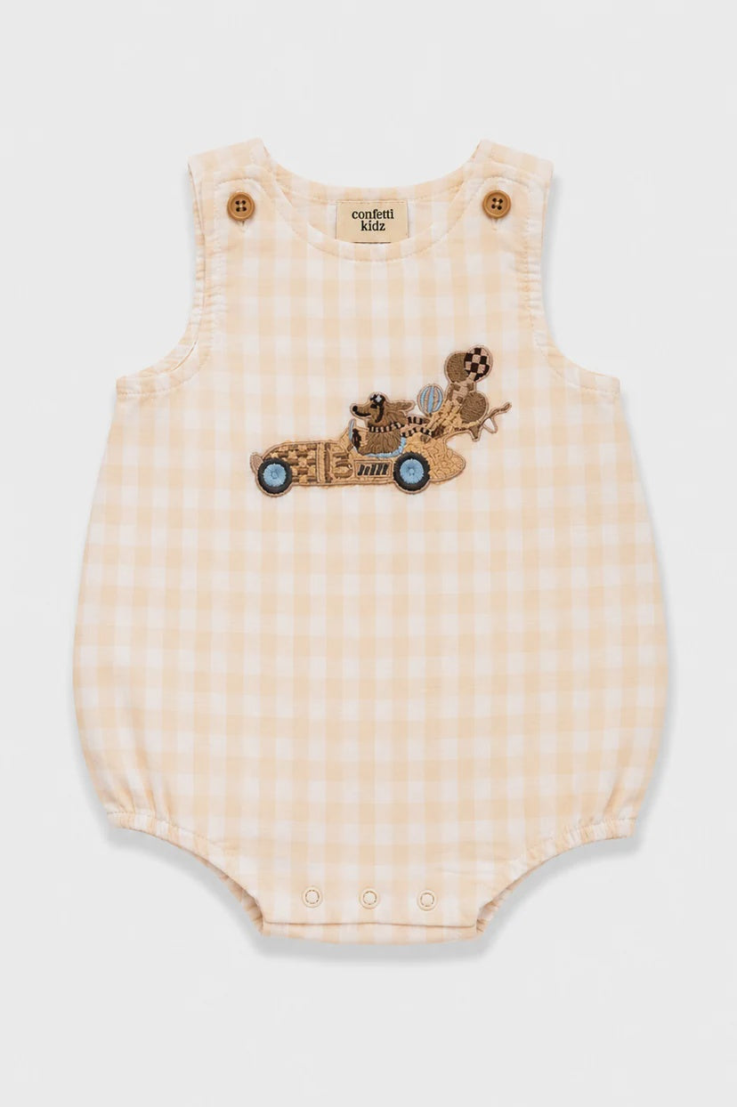 Confetti Kidz Gingham Romper - Little Racer
