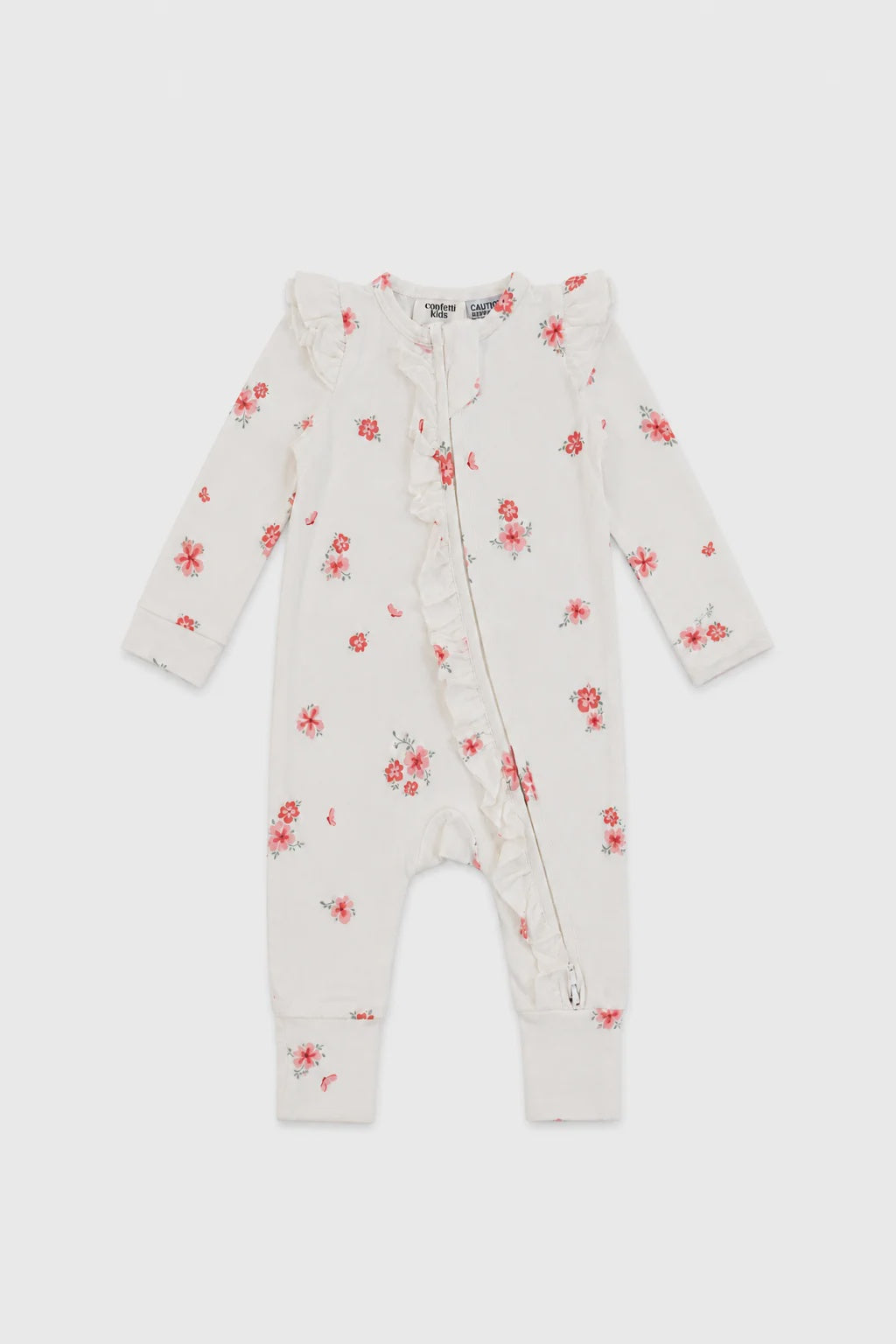 Confetti Kidz Bamboo Zipsuit - Pink Posies