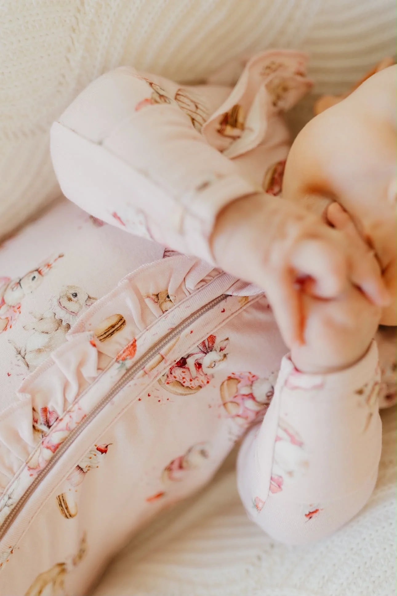 Confetti Kidz Bamboo Zipsuit - Sugar Bunnies