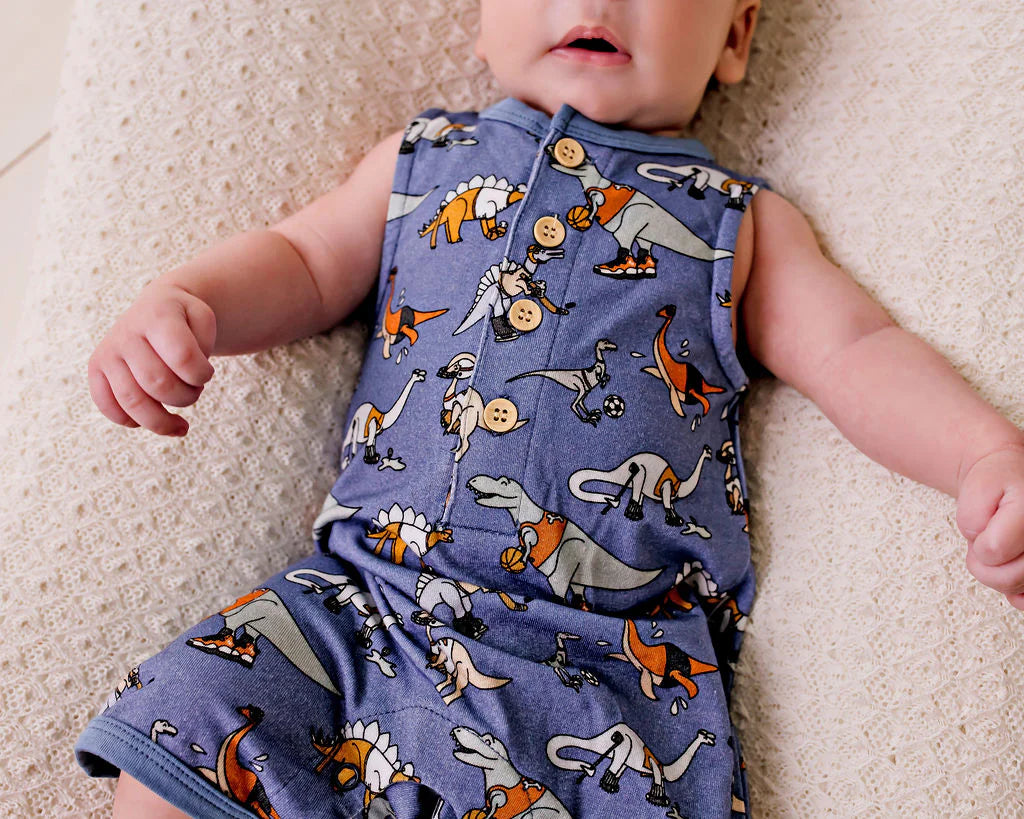 Confetti Kidz Sleeveless Romper - Sporty Dinos