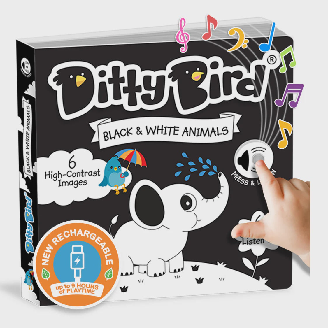 Ditty Bird Black & White Animals Monochrome Sound Book