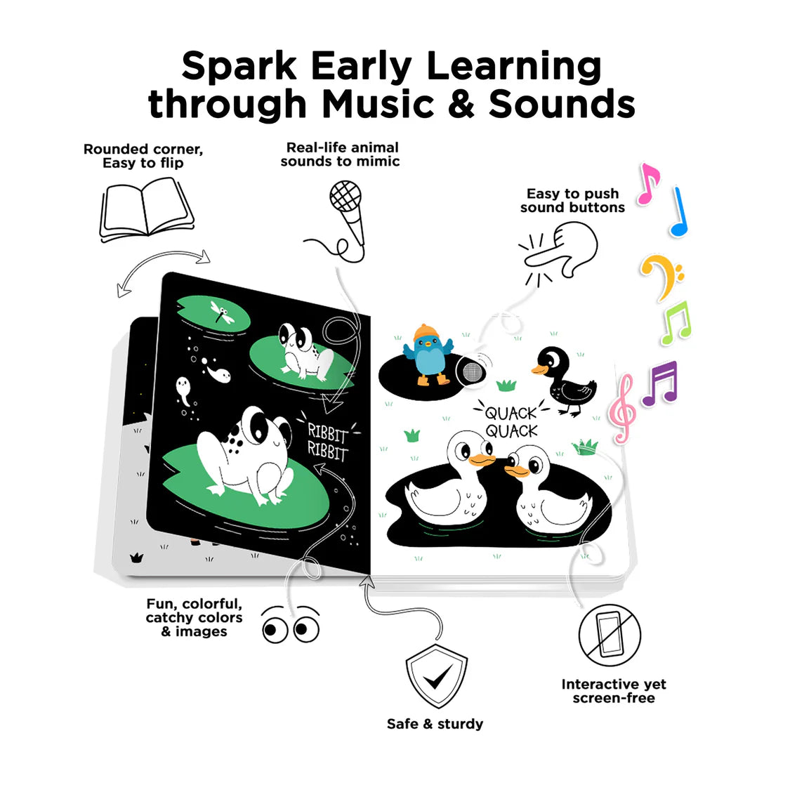 Ditty Bird Black & White Animals Monochrome Sound Book