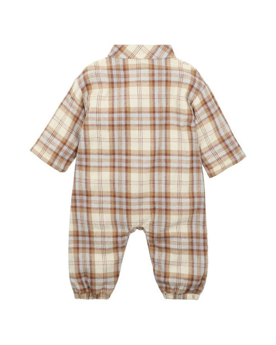 Fox & Finch Nevada Neutral Check Shirt Romper