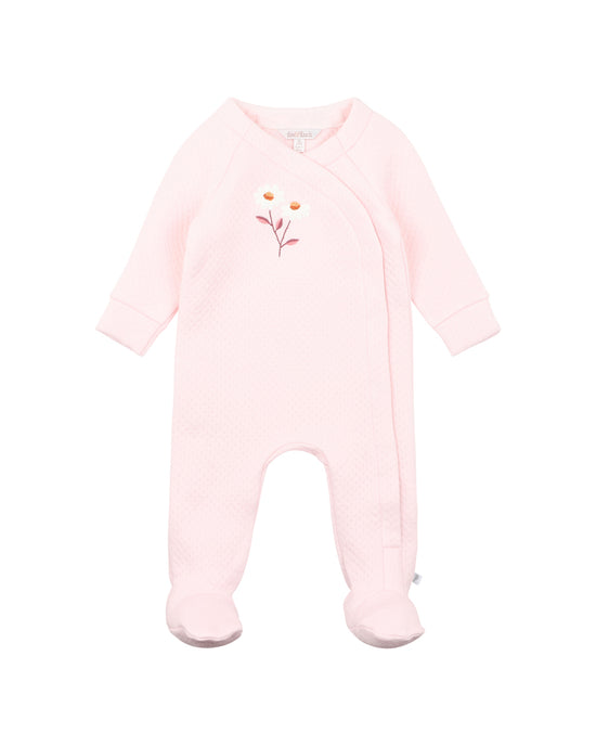 Fox & Finch Daisy Quilted Wrap Onesie - Soft Pink