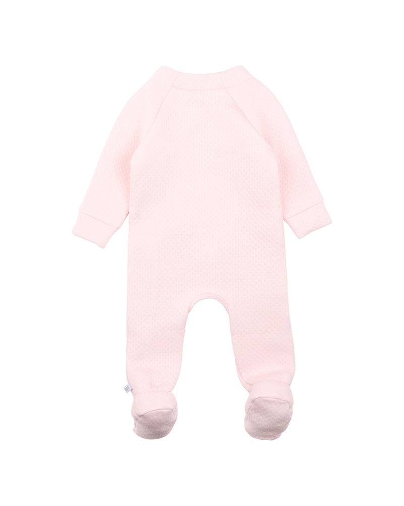 Fox & Finch Daisy Quilted Wrap Onesie - Soft Pink