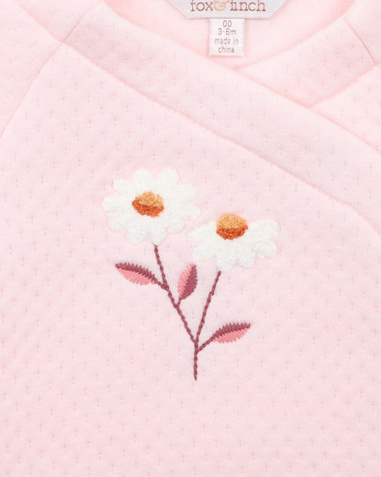 Fox & Finch Daisy Quilted Wrap Onesie - Soft Pink