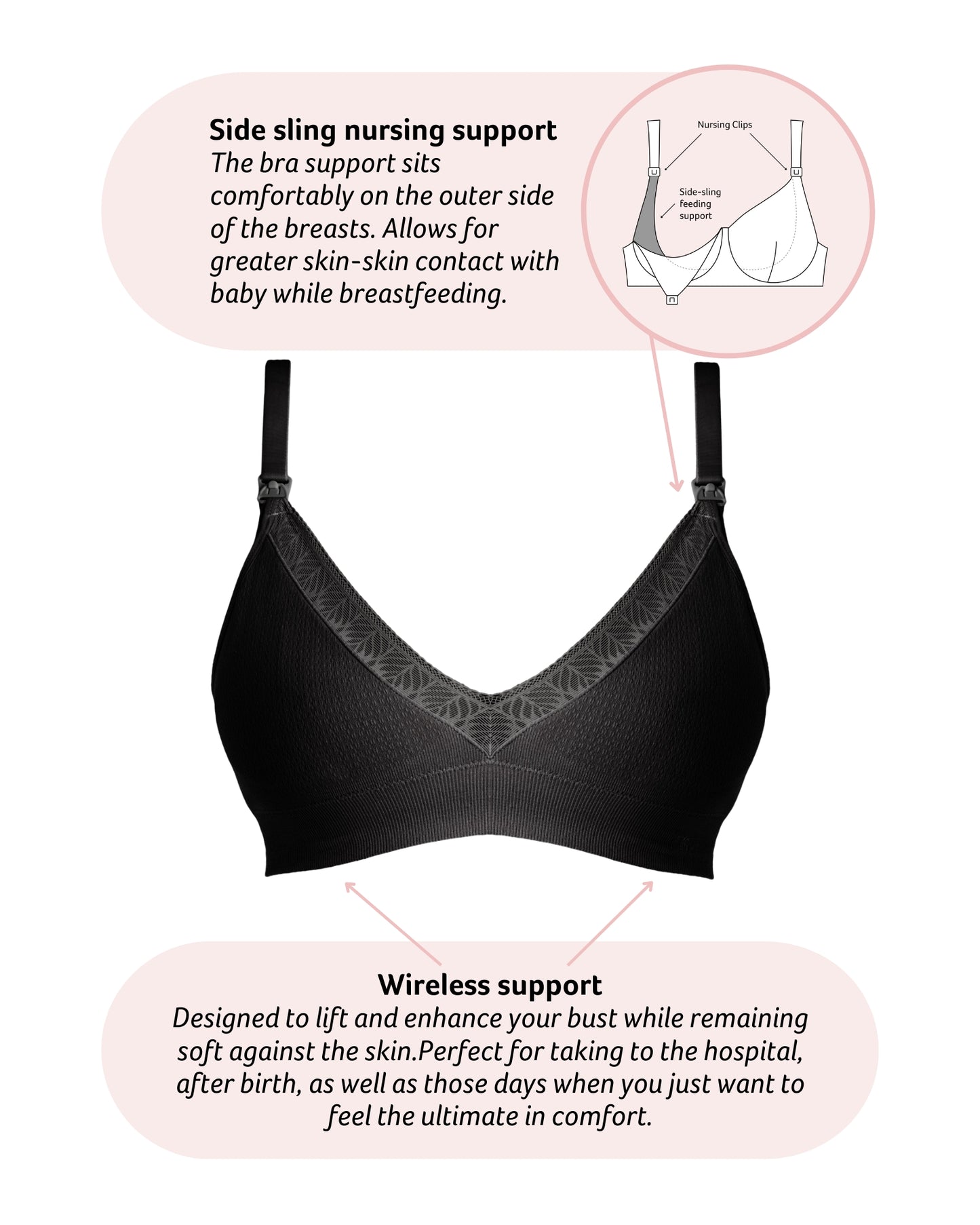 Hotmilk Caress FlexFit Nursing Bra - Black Busty