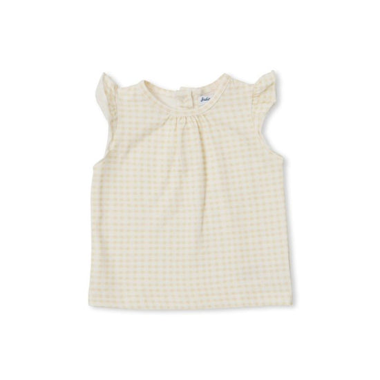 Indigo & Lellow Lulu Tee - Beige Gingham