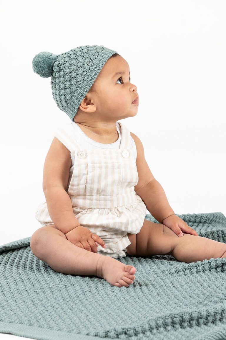 Indus Mini Popcorn Blanket Blue Daisy