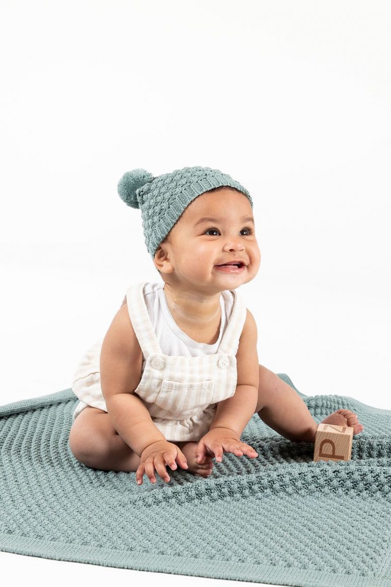 Indus Mini Popcorn Blanket Blue Daisy