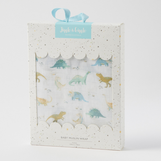 Jiggle & Giggle Dallying Dinosaurs Muslin Wrap