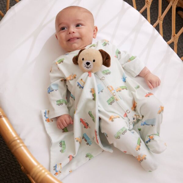 Jiggle & Giggle Trucking Along Romper and Comforter