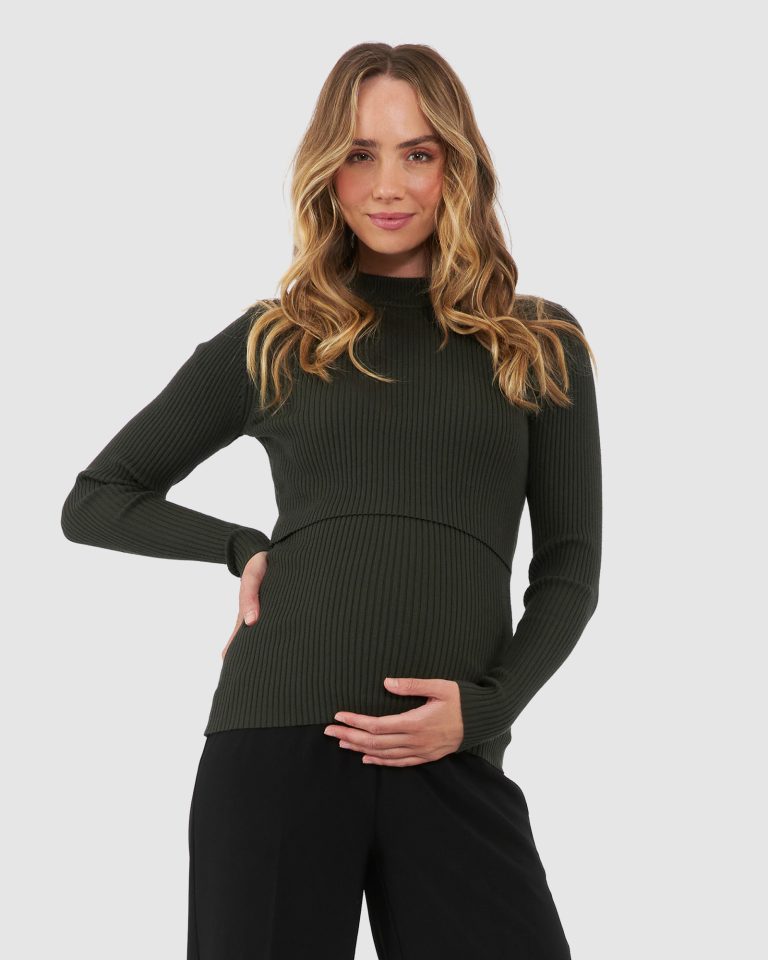 Ripe Lift Up Nursing Knit Top - Ivy