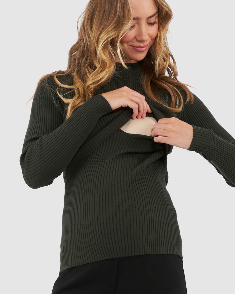 Ripe Lift Up Nursing Knit Top - Ivy