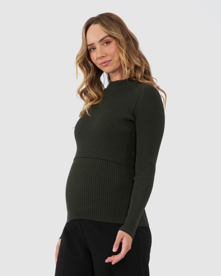 Ripe Lift Up Nursing Knit Top - Ivy