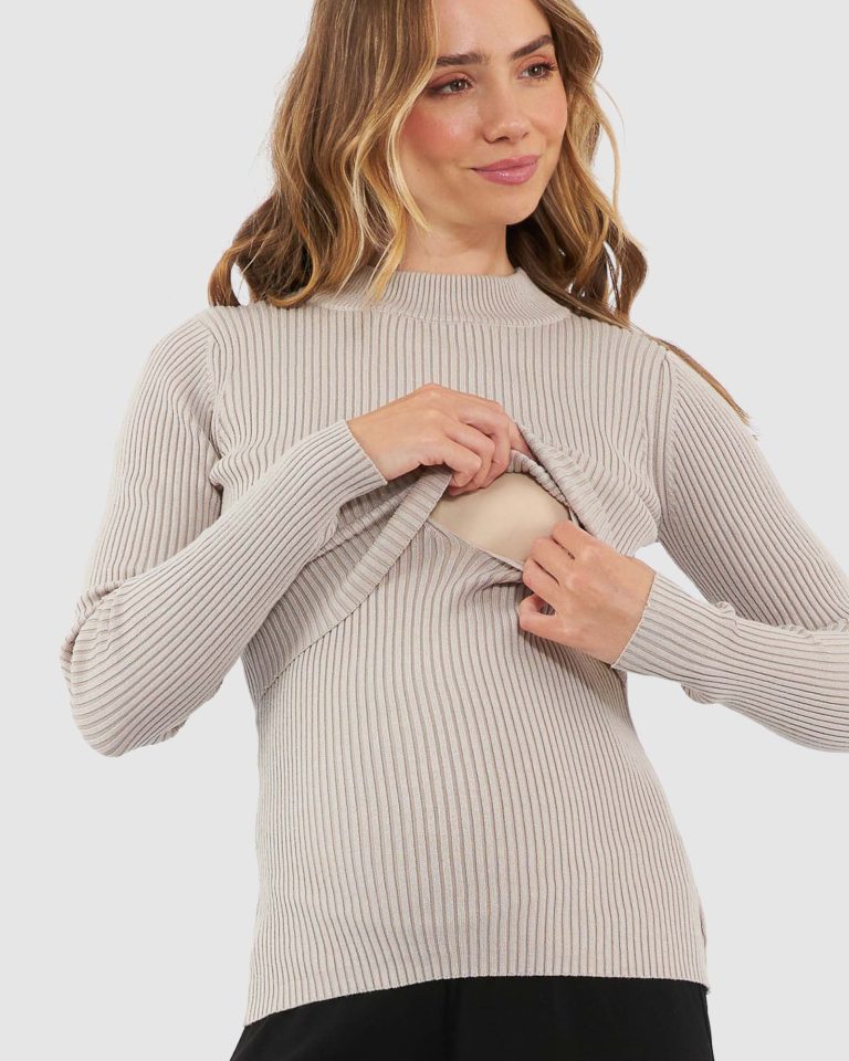 Ripe Lift Up Nursing Knit - Stone