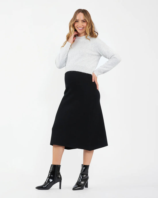 Ripe A-Line Knit Skirt - Black