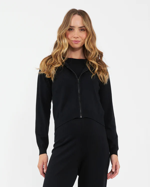 Ripe Reese Nursing Knit Hoodie - Black