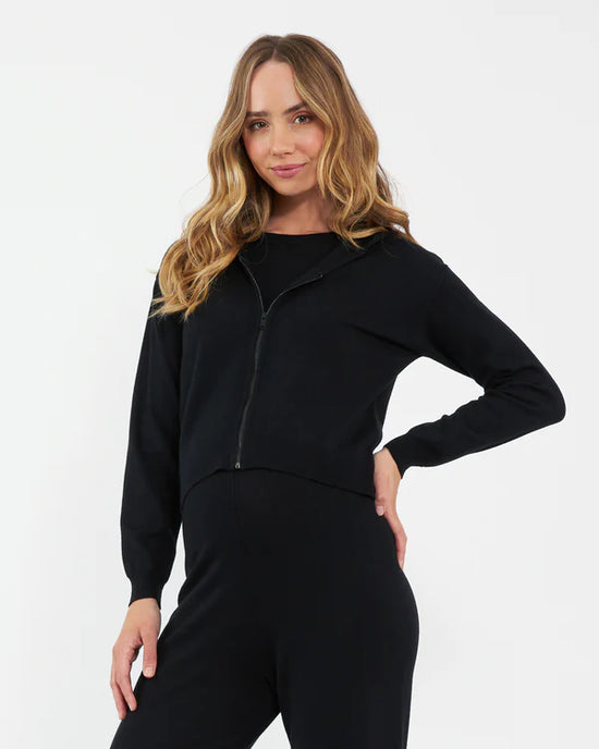 Ripe Reese Nursing Knit Hoodie - Black