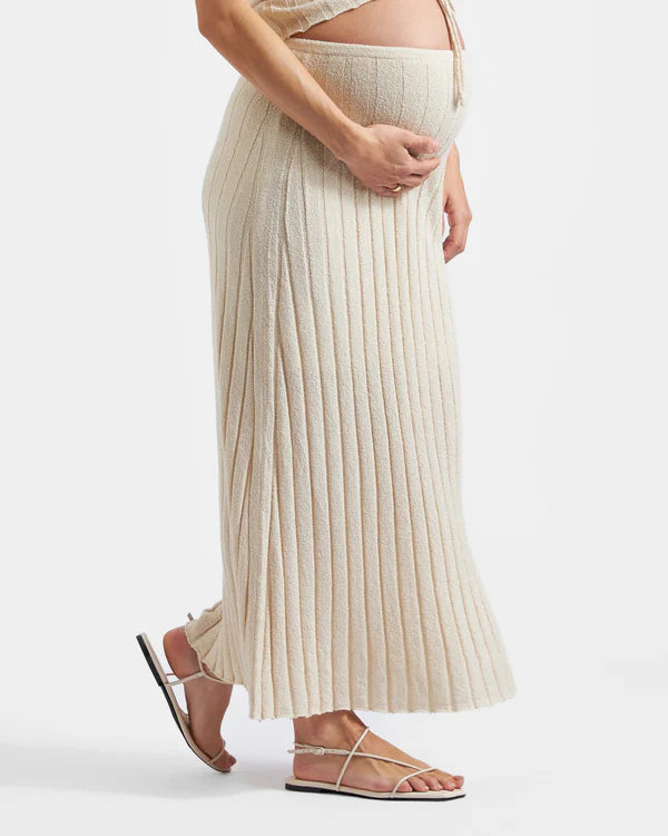 Ripe Charli Rib Knit Skirt - Stone